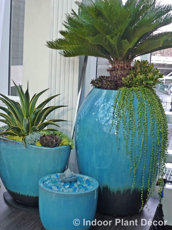 Indoor Plant Decor-Blue Pot