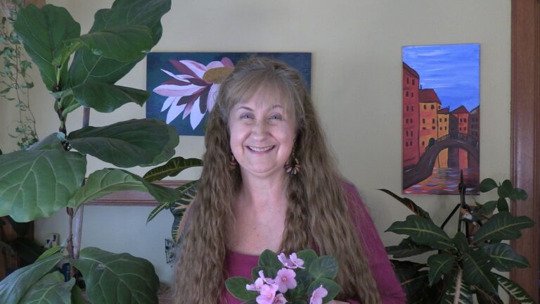 Julie Bawden Davis in her indoor garden